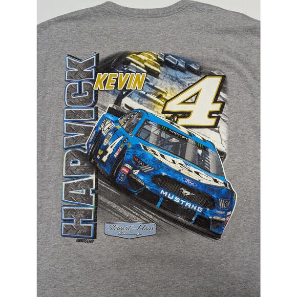 Kevin Harvick Nascar Racing Tee Shirt Gray Mens X-Large 4 Ford Mustang Busch Top - Picture 4 of 5